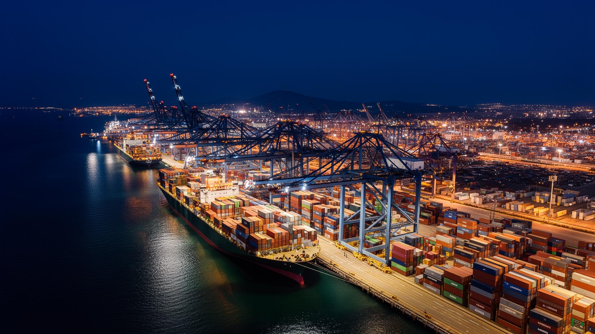 Port at night